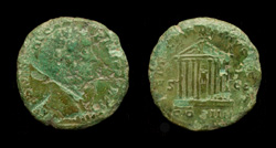 Antoninus Pius, Sestertius, Temple of Augustus and Livia reverse